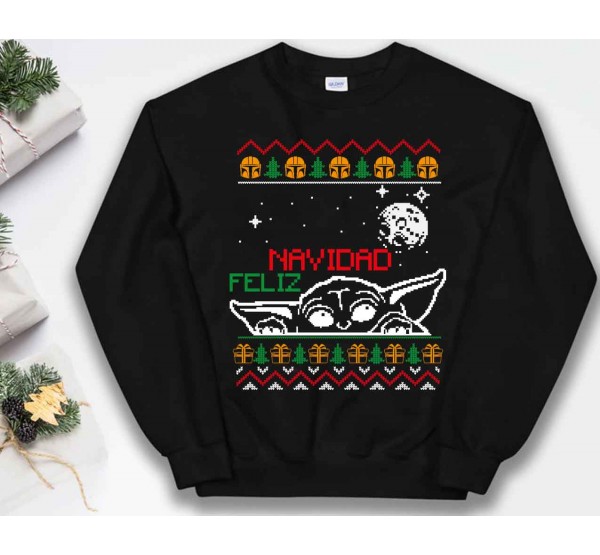 Grogu Feliz Navidad Sueter Feo